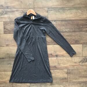 Lucy Quarter Zip Wool Knit Athleisure Dress Gray XS